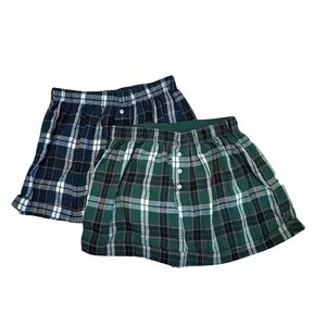 Free People Sunday Morning 2 Boxer Shorts PJs Flannel Size medium
